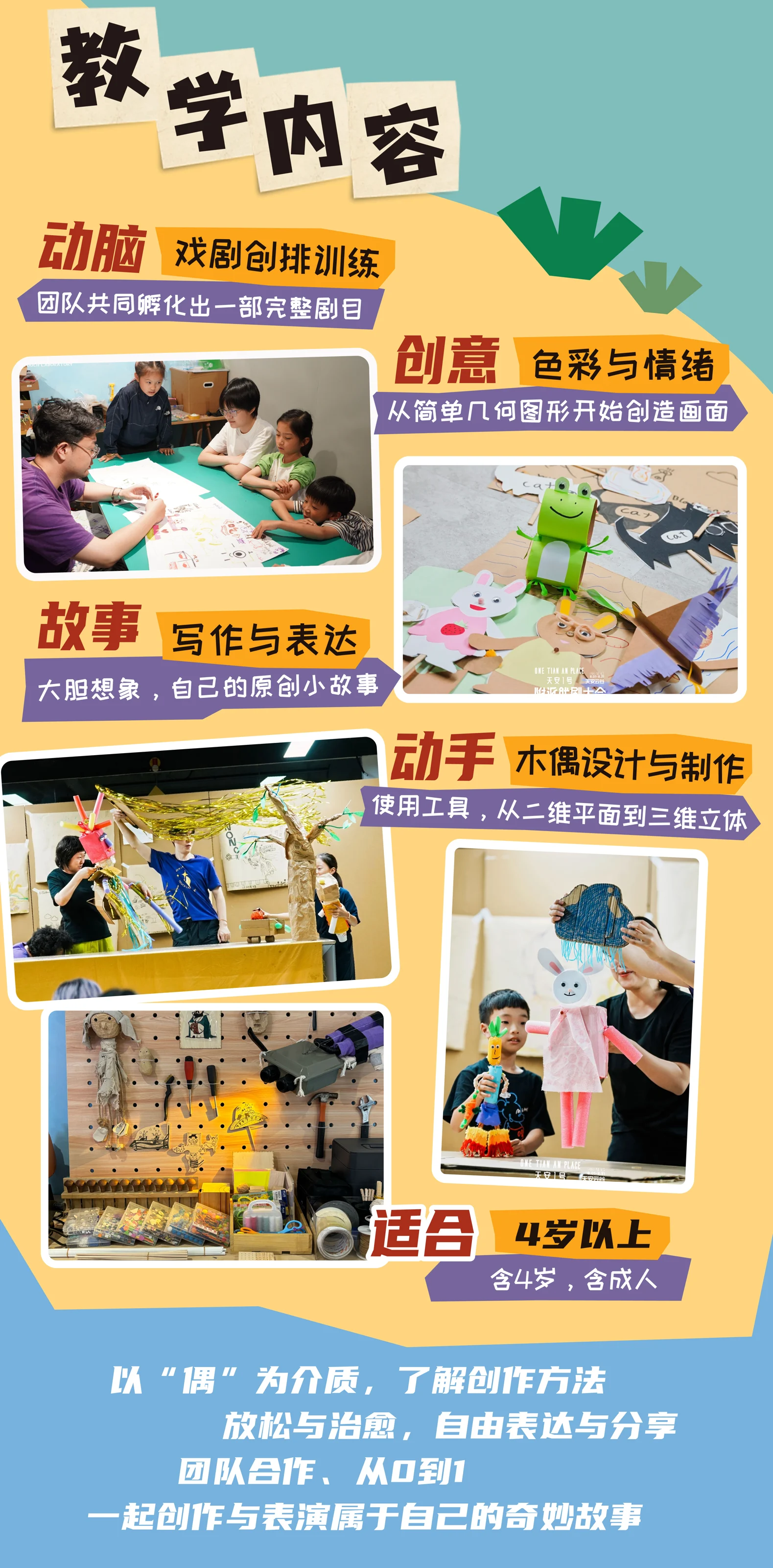 木偶制作、故事讲述、戏剧创排与创意表达